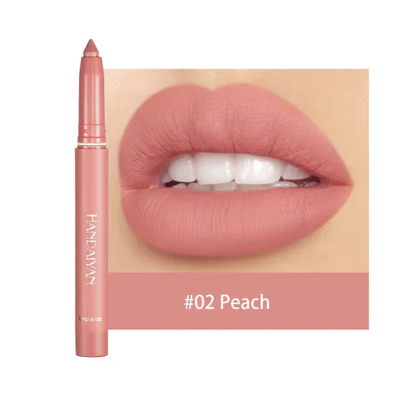 Say Goodbye to Smudges! 💄 Rotating Matte Lipstick Pencils – Long-Lasting, Sharpenable & On Sale Now!