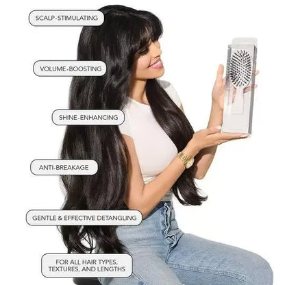 Bestselling 5x Sold Out Paddle Brush - Smoother, Stronger, Shinier Hair | Boar + Nylon Bristles with Microsphere Massage Tips