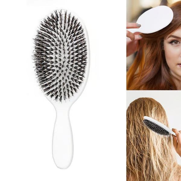Bestselling 5x Sold Out Paddle Brush - Smoother, Stronger, Shinier Hair | Boar + Nylon Bristles with Microsphere Massage Tips