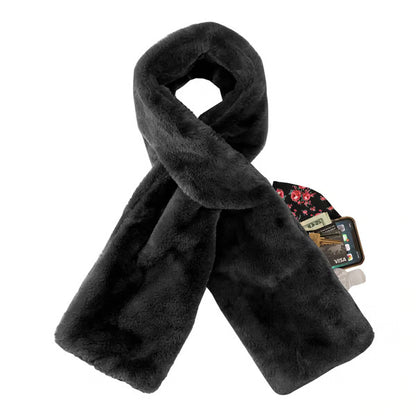 🔥Christmas Sale Faux 🔥Fur Scarf With Hidden Zipper Pocket
