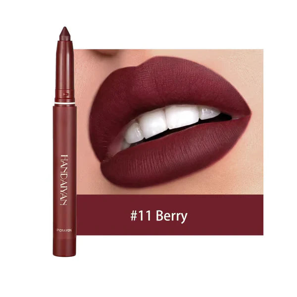 Say Goodbye to Smudges! 💄 Rotating Matte Lipstick Pencils – Long-Lasting, Sharpenable & On Sale Now!